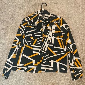 Tie neck long sleeve blouse